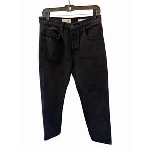 Nili Lotan Jeans Women's 27 Black Denim Archer Straight Button Fly Cotton 4 6